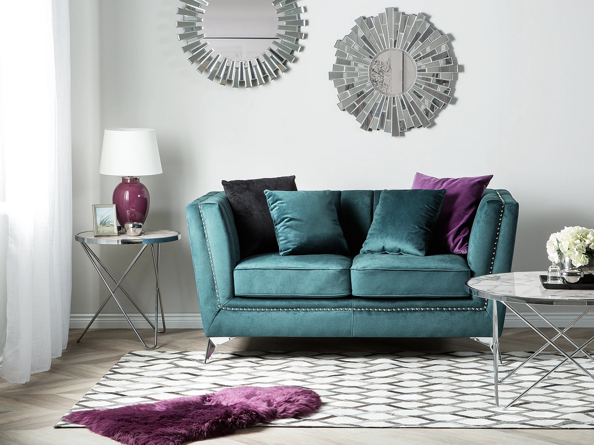  Sofa 2 Seater GAULA Velvet Teal