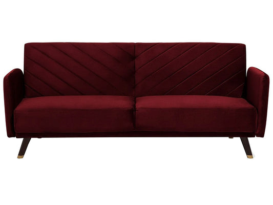  Sofa Bed 3 Seater SENJA Velvet Dark Red