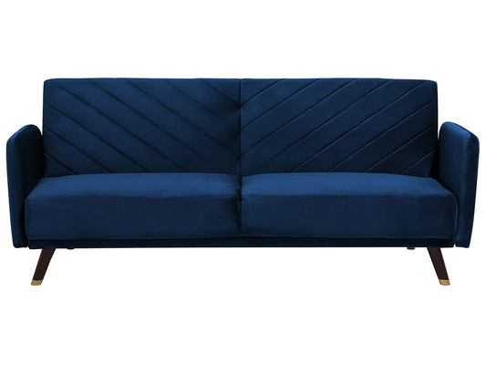  Sofa Bed 3 Seater SENJA Velvet Navy Blue