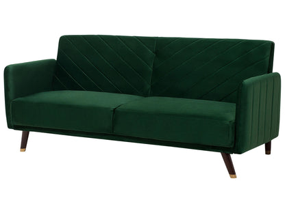  Sofa Bed 3 Seater SENJA Velvet Emerald Green