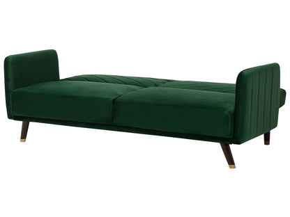  Sofa Bed 3 Seater SENJA Velvet Emerald Green