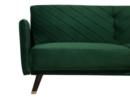  Sofa Bed 3 Seater SENJA Velvet Emerald Green