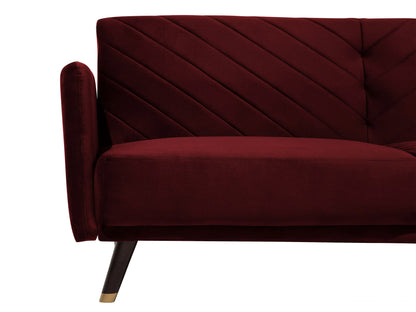  Sofa Bed 3 Seater SENJA Velvet Dark Red