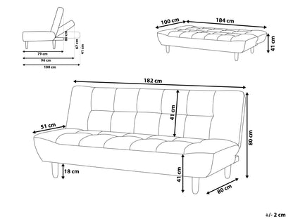  Sofa Bed 3 Seater ALSTEN Fabric Beige