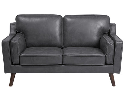  Sofa 2 Seater LOKKA Faux Leather Grey