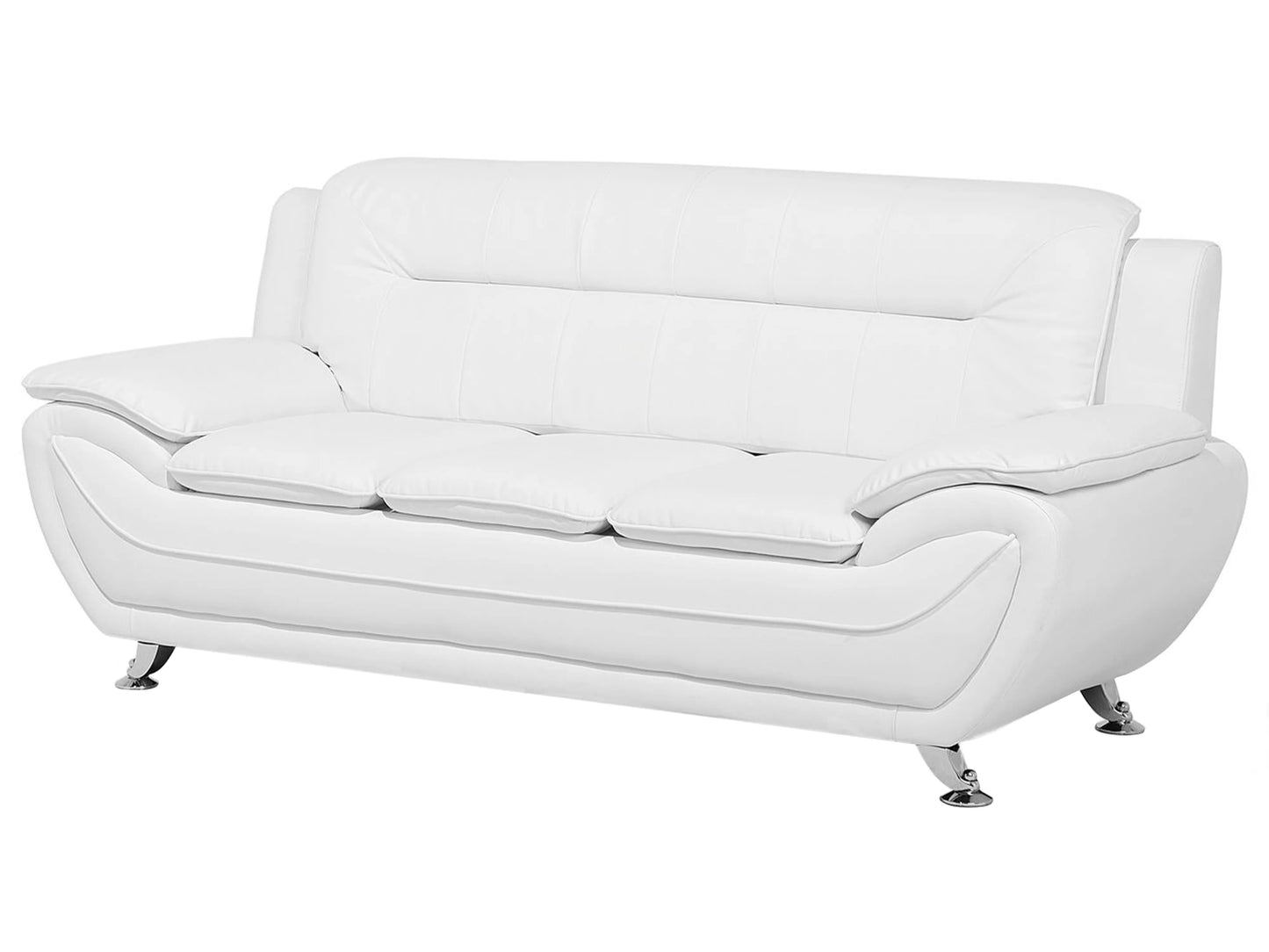  Sofa 3 Seater LEIRA Faux Leather White