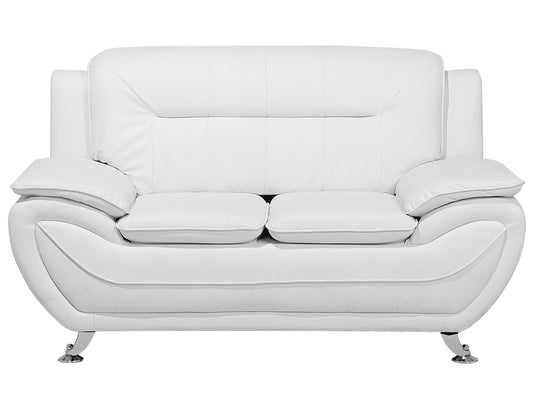  Sofa 2 Seater LEIRA Faux Leather White