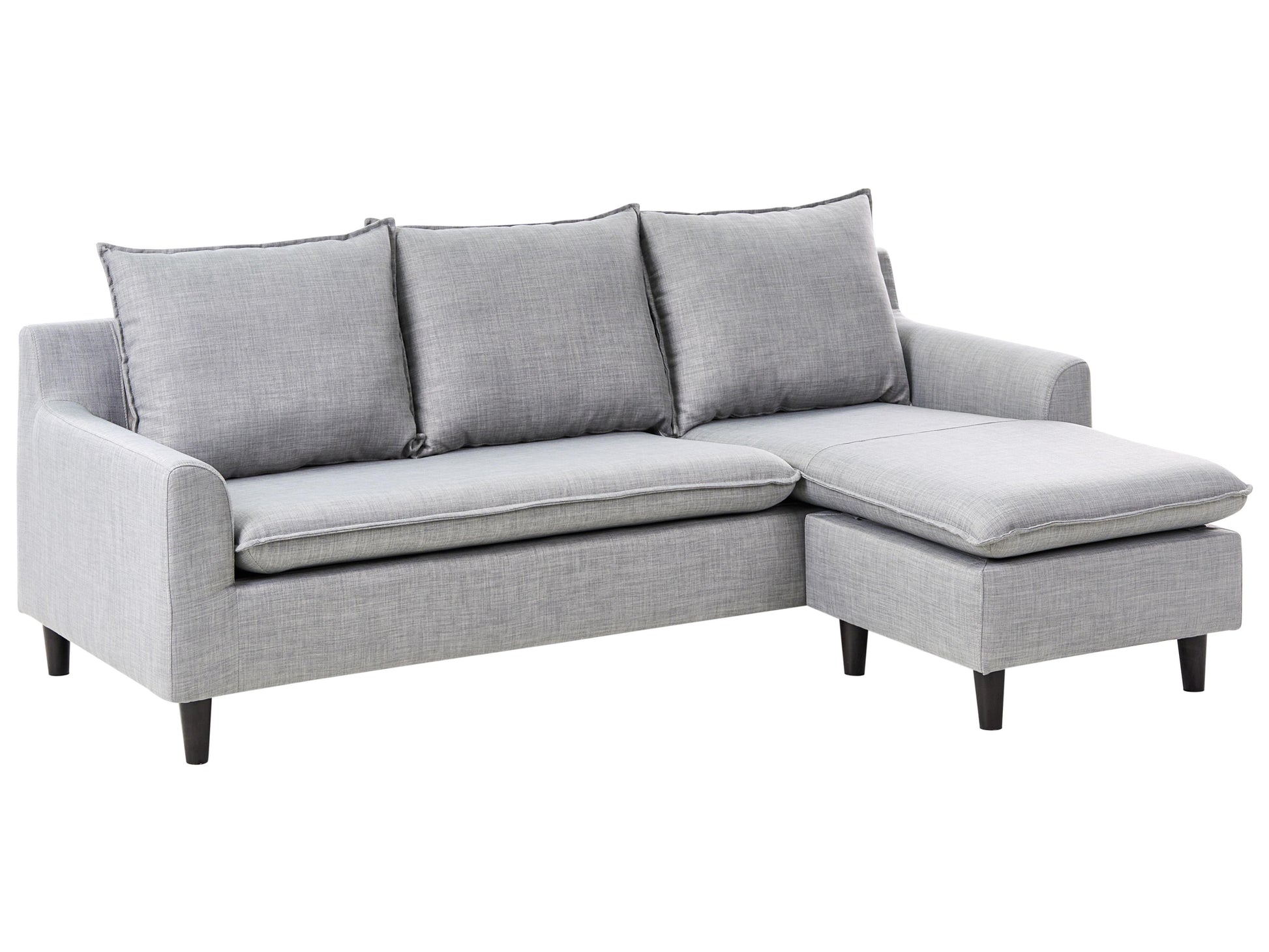  Corner Sofa 3 Seater ELVENES Fabric Light Grey Left Hand