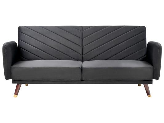  Sofa Bed 3 Seater SENJA Velvet Black