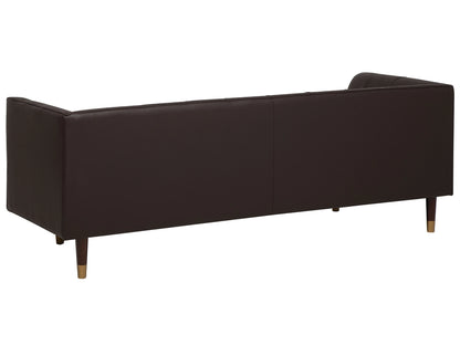  Sofa 3 Seater BYSKE Leather Dark Brown