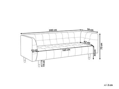  Sofa 3 Seater BYSKE Leather Dark Brown