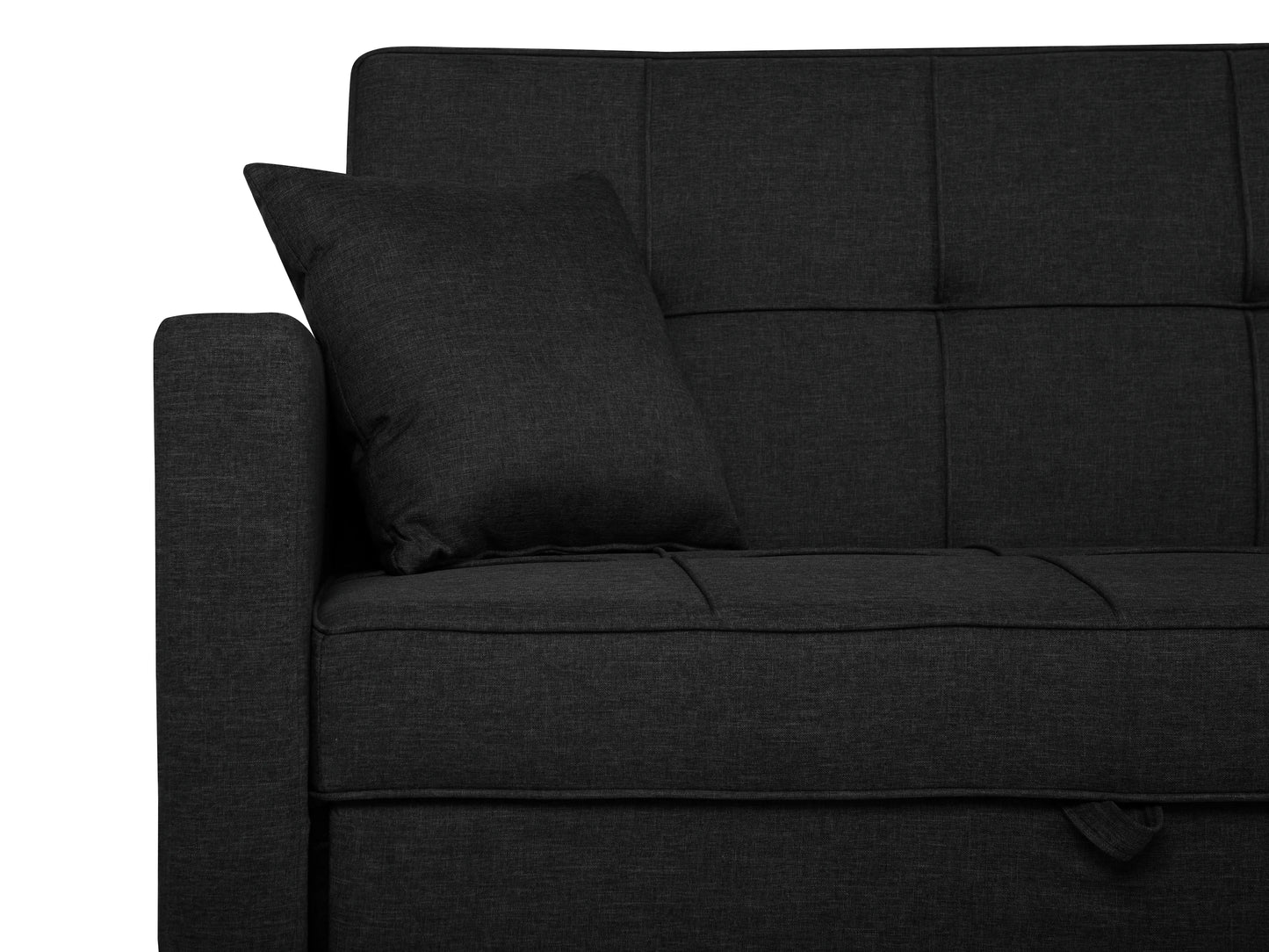  Sofa Bed 3 Seater GLOMMA Fabric Black