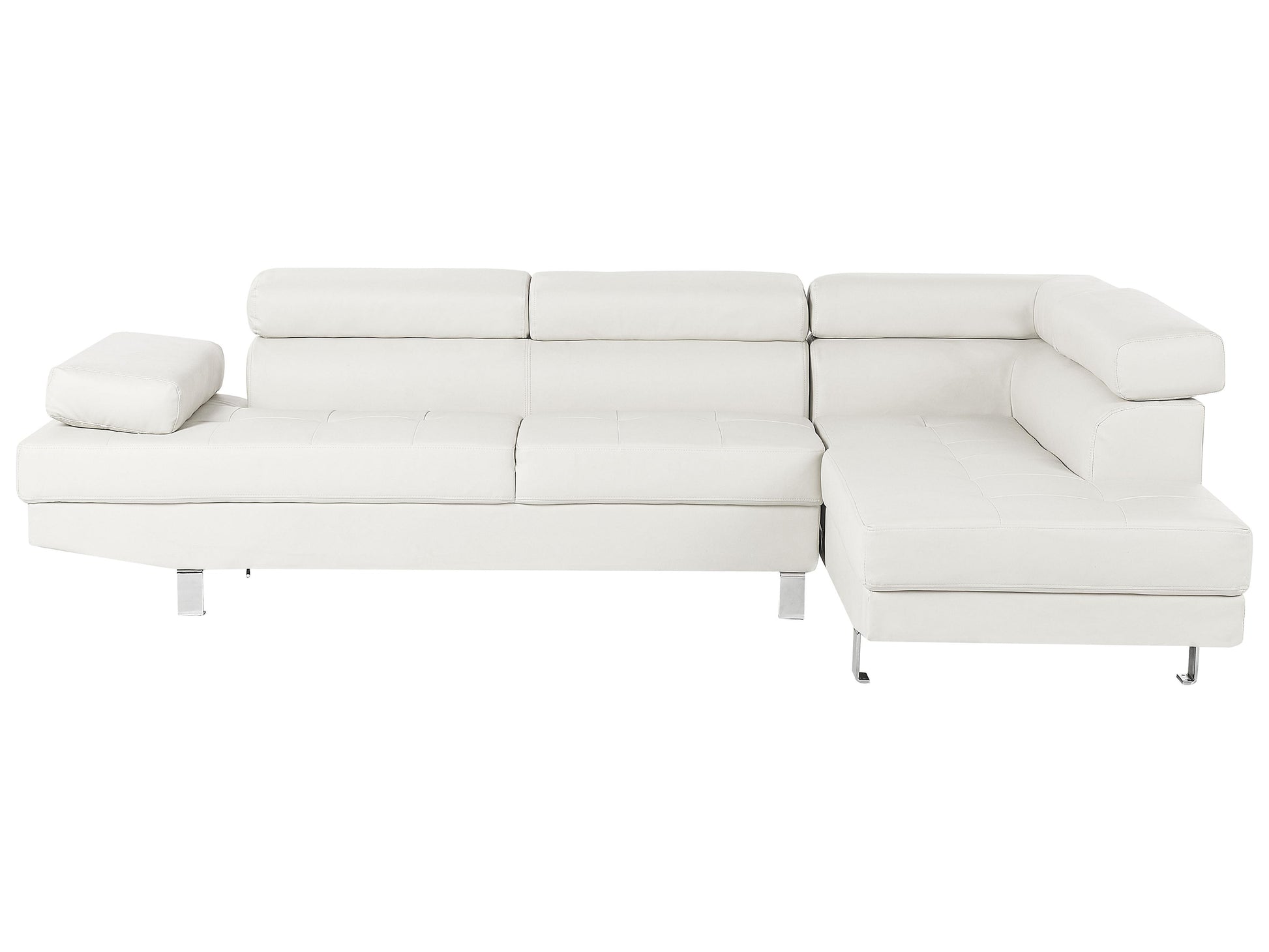  Corner Sofa 5 Seater NORREA Faux Leather White Left Hand