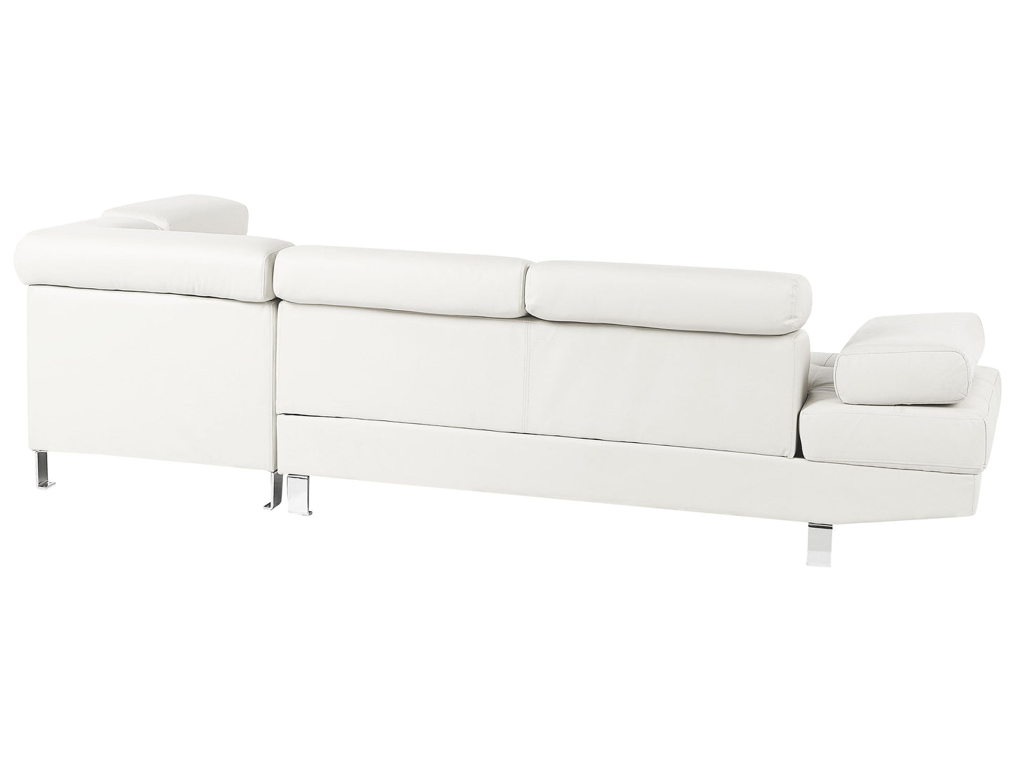  Corner Sofa 5 Seater NORREA Faux Leather White Left Hand