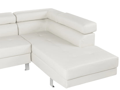  Corner Sofa 5 Seater NORREA Faux Leather White Left Hand