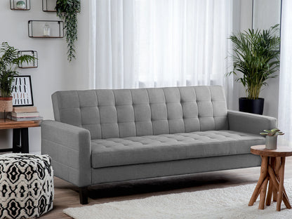  Sofa Bed 3 Seater VEHKOO Fabric Light Grey