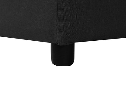  Corner Sofa Bed 3 Seater NESNA Fabric Black With Storage Left Hand
