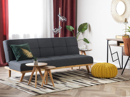  Sofa Bed 3 Seater FROYA Fabric Dark Grey