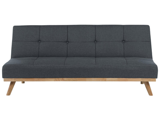  Sofa Bed 3 Seater FROYA Fabric Dark Grey