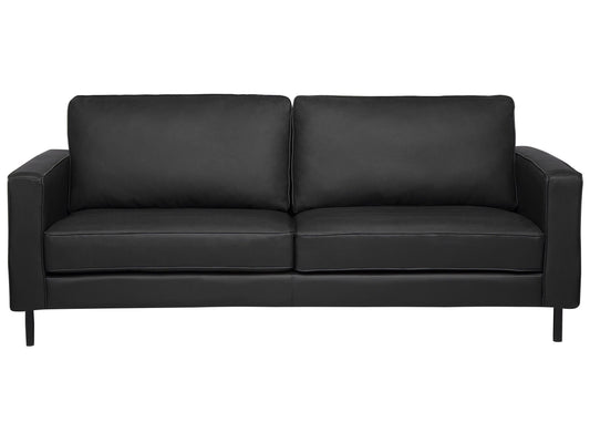  Sofa 3 Seater SAVALEN Leather Black