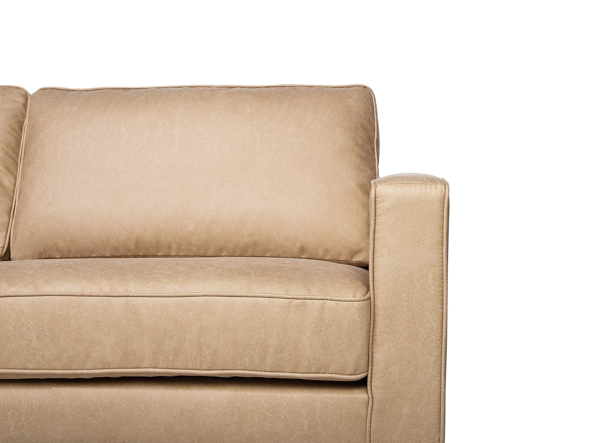  Sofa 3 Seater SAVALEN Faux Leather Beige