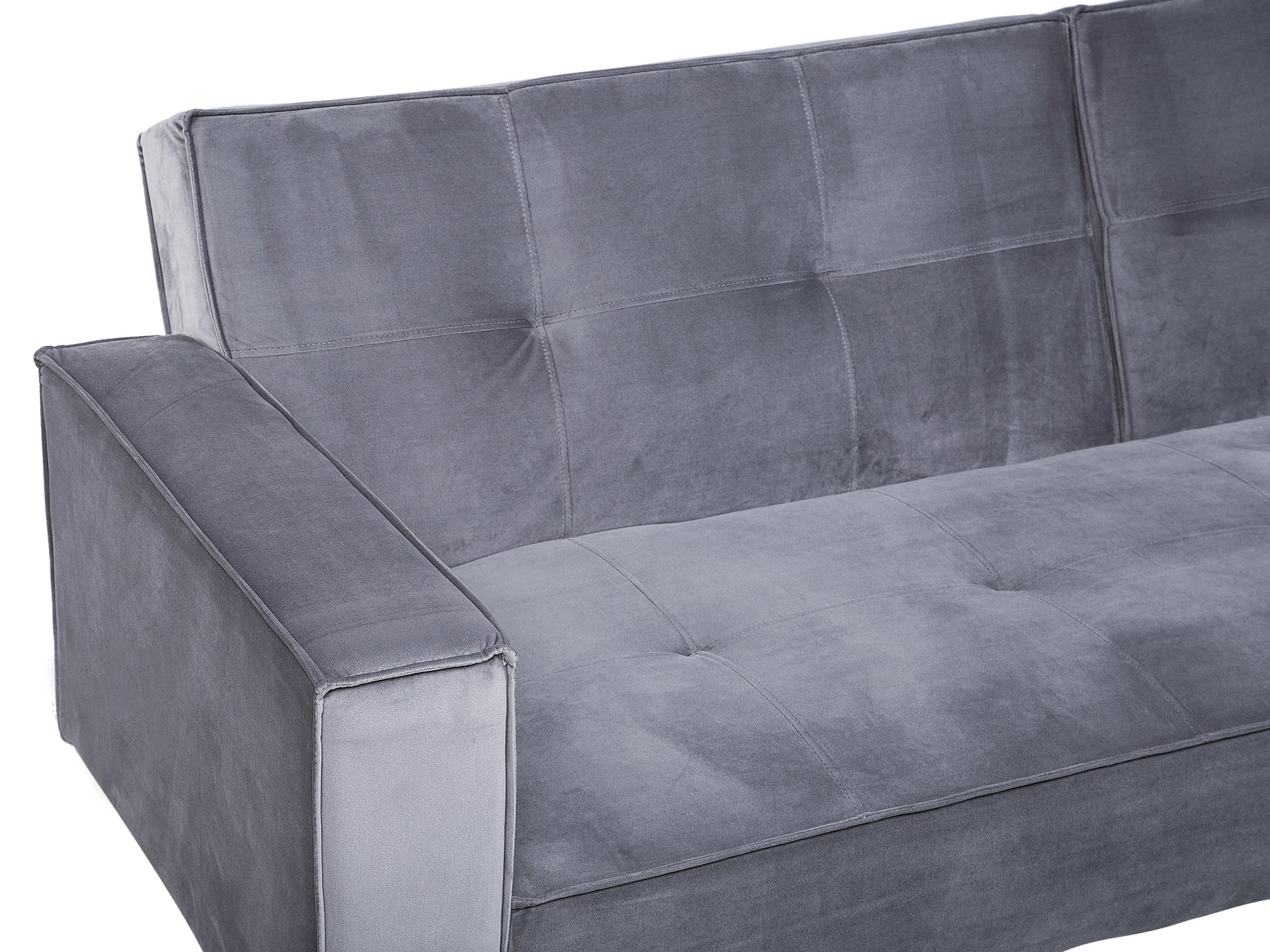  Sofa Bed 3 Seater VISNES Velvet Grey