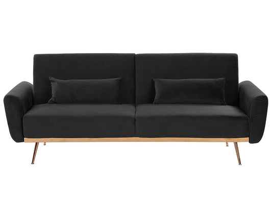  Sofa Bed 3 Seater EINA Velvet Black