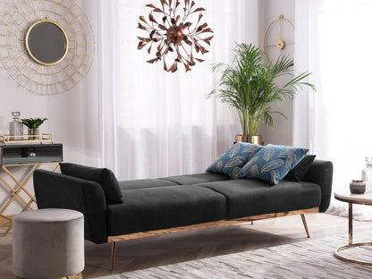  Sofa Bed 3 Seater EINA Velvet Black