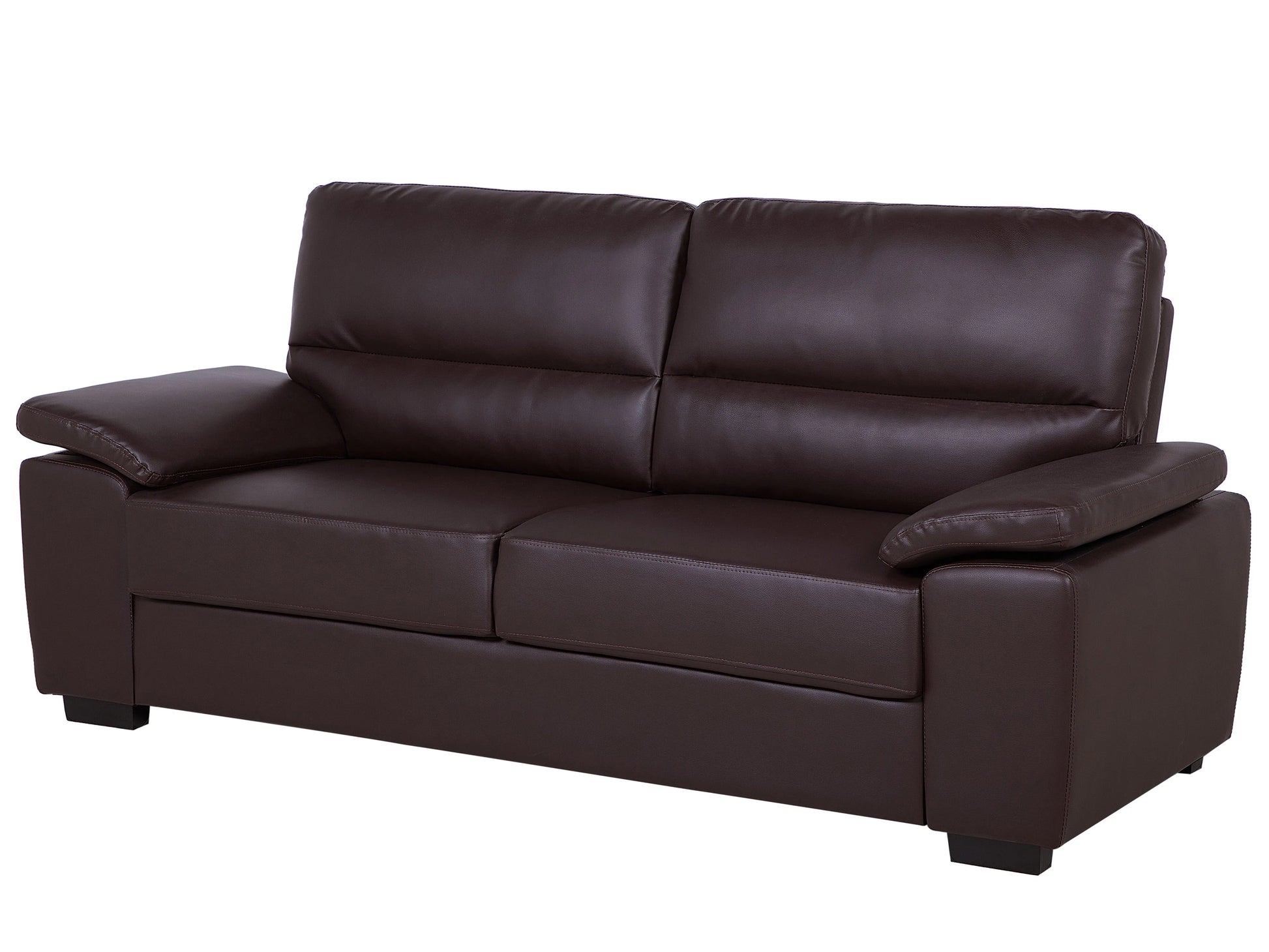  Sofa 3 Seater VOGAR Faux Leather Dark Brown