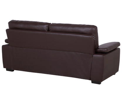  Sofa 3 Seater VOGAR Faux Leather Dark Brown