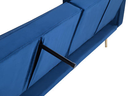  Sofa Bed 3 Seater VISNES Velvet Navy Blue