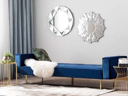  Sofa Bed 3 Seater VISNES Velvet Navy Blue
