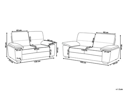  Living Room Set 5 Seater VOGAR Faux Leather Dark Brown