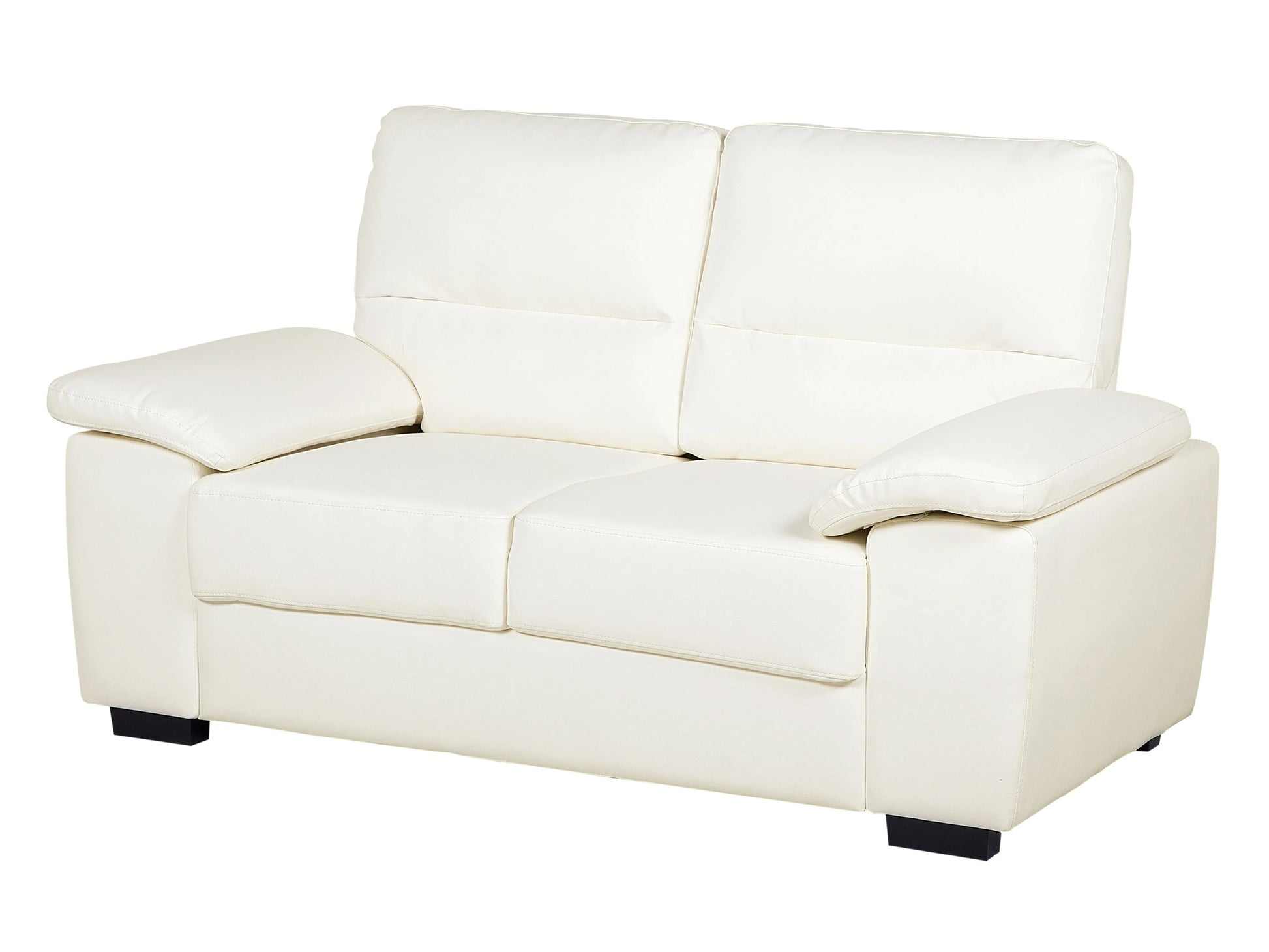  Living Room Set 5 Seater VOGAR Faux Leather Off-White