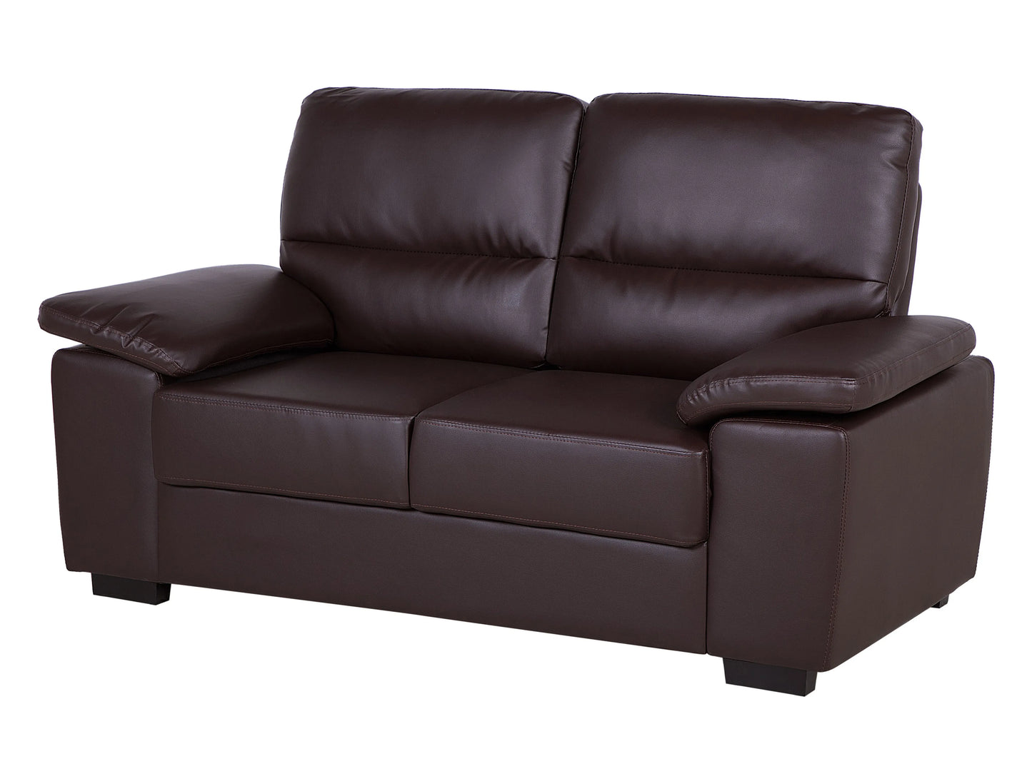  Living Room Set 5 Seater VOGAR Faux Leather Dark Brown