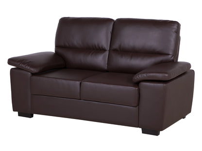  Living Room Set 5 Seater VOGAR Faux Leather Dark Brown