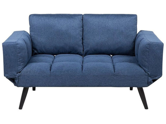  Sofa Bed 2 Seater BREKKE Fabric Navy Blue