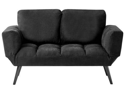  Sofa Bed 2 Seater BREKKE Fabric Black