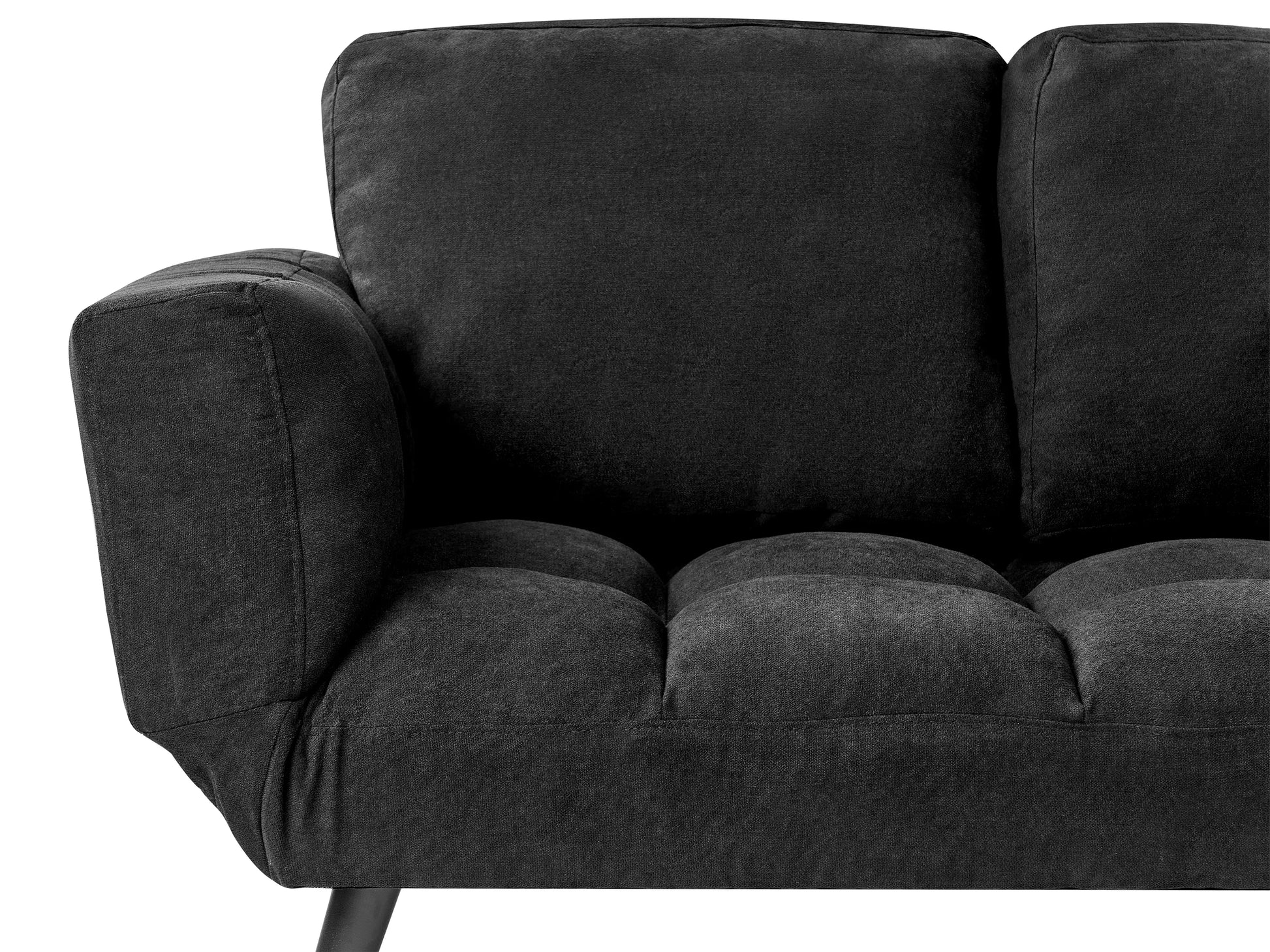  Sofa Bed 2 Seater BREKKE Fabric Black