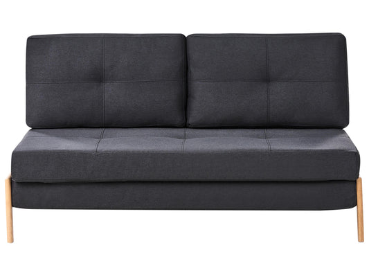  Sofa Bed 2 Seater EDLAND Fabric Black