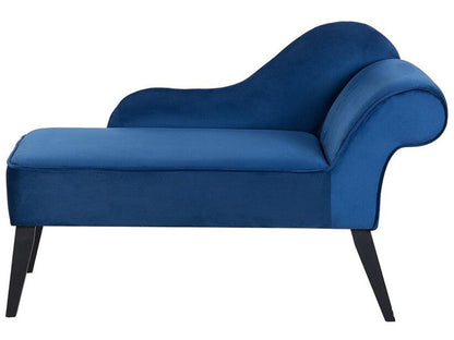 Right-Hand Chaise Lounge BIARRITZ Velvet Navy Blue