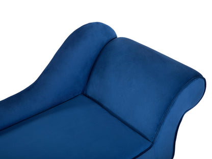  Right-Hand Chaise Lounge BIARRITZ Velvet Navy Blue