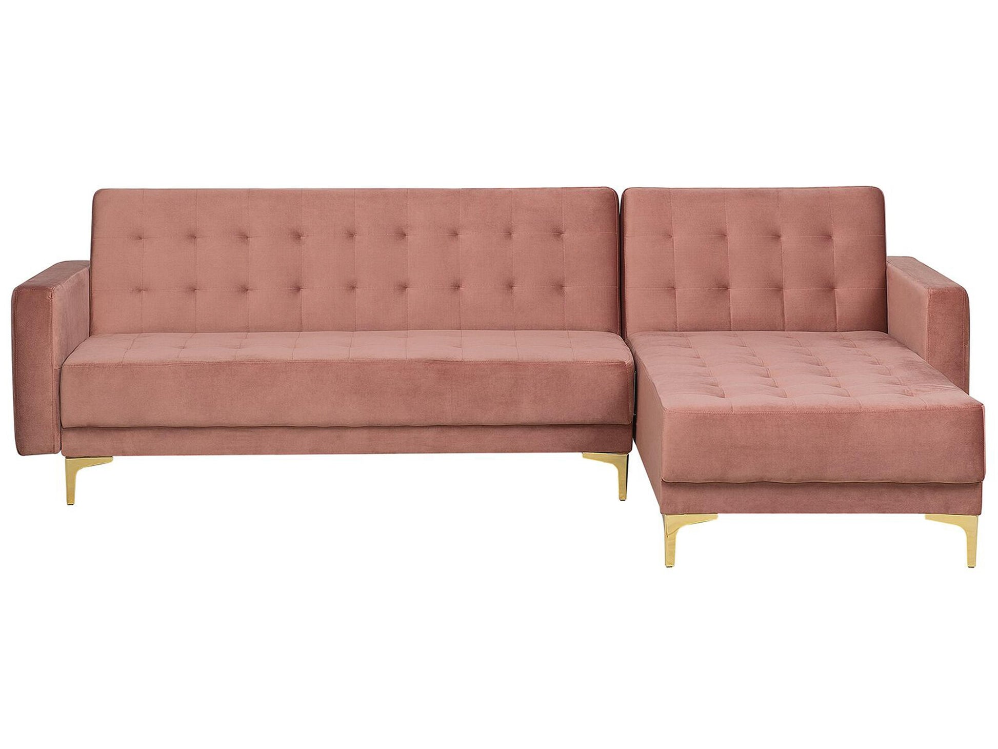  Modular Corner Sofa Bed 4 Seater ABERDEEN Velvet Pink Left Hand