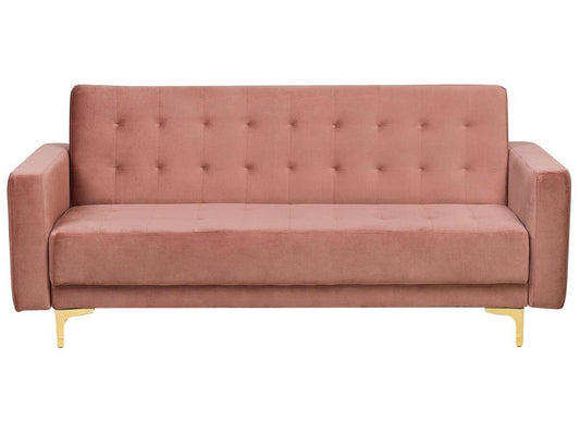  Sofa Bed 3 Seater ABERDEEN Velvet Pink