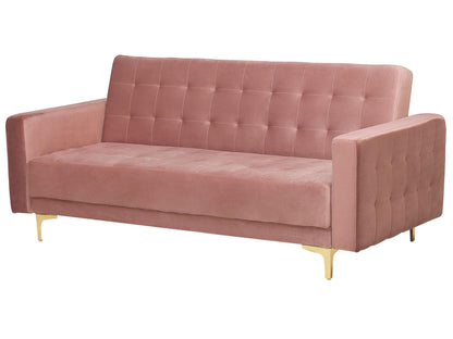  Sofa Bed 3 Seater ABERDEEN Velvet Pink