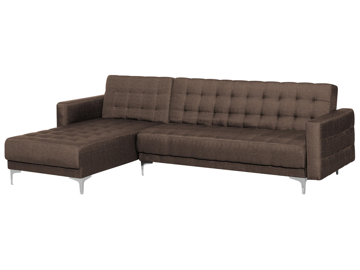  Modular Corner Sofa Bed 4 Seater ABERDEEN Fabric Dark Brown Right Hand