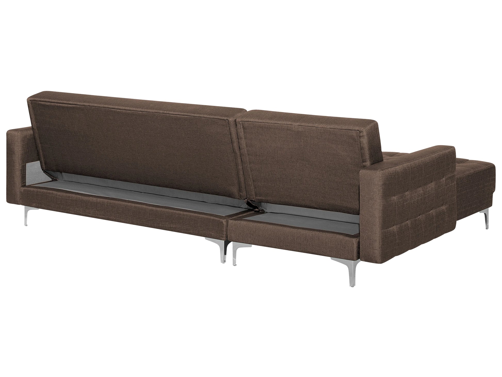  Modular Corner Sofa Bed 4 Seater ABERDEEN Fabric Dark Brown Right Hand