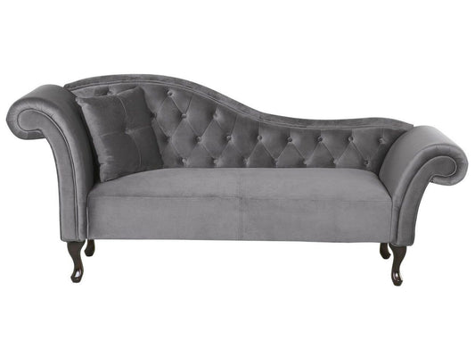  Left-Hand Chaise Lounge LATTES Velvet Grey