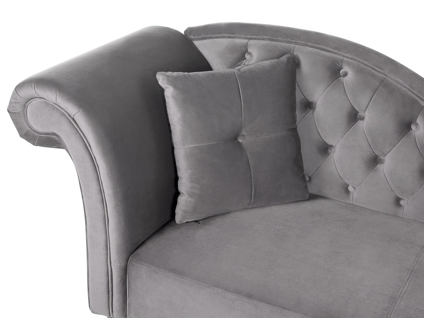  Left-Hand Chaise Lounge LATTES Velvet Grey