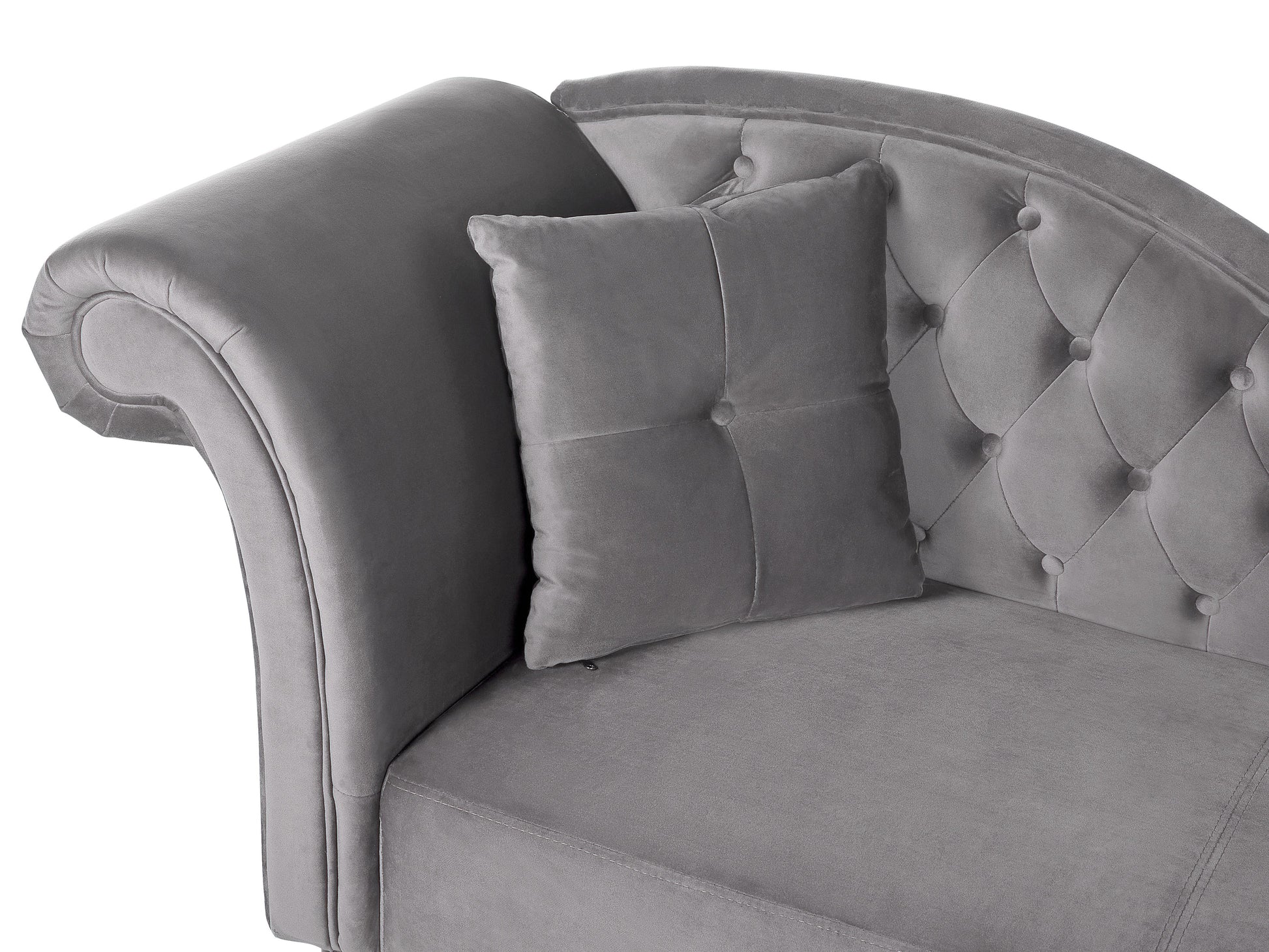  Left-Hand Chaise Lounge LATTES Velvet Grey